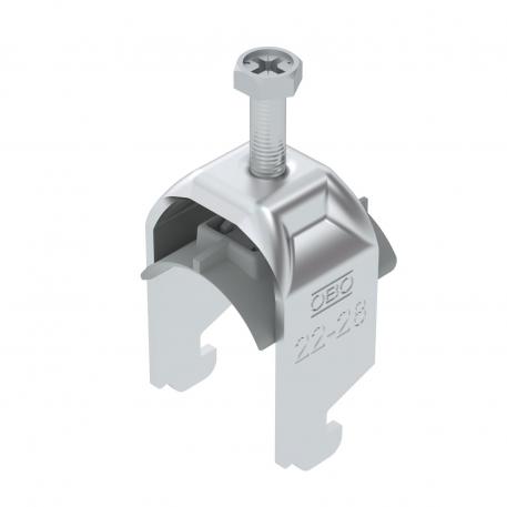 Clamp clip 2056 N-foot, 1-fold, plastic pressure sleeve, Al 22 | 28 | 2