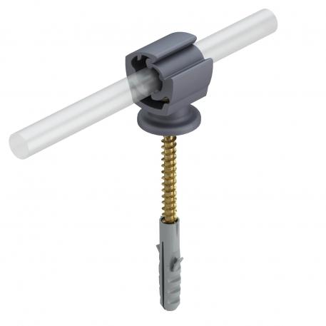 Cable bracket Rd 8−10 mm with pre-mounted wood screw
