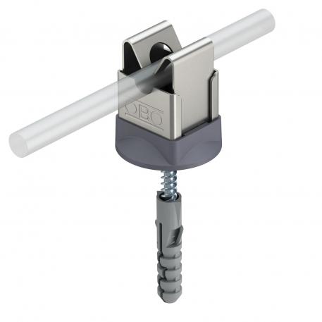 Cable bracket for Rd 8 mm, fastening with screw and anchor