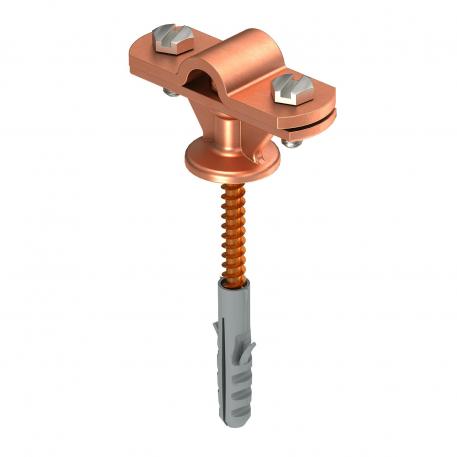 Cable bracket Rd 8–10 mm with wood screw, plastic anchor