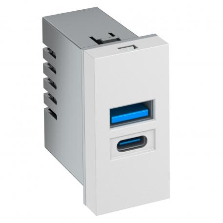 USB charging device сніжно-білий; RAL 9010