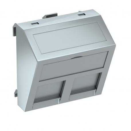 Інформаційна панель кутова для 2х RJ45, тип RM так | алюмінієвий лакований