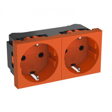 0° socket, protective contact, double 2 | Double 0° | оранжевий; RAL 2004