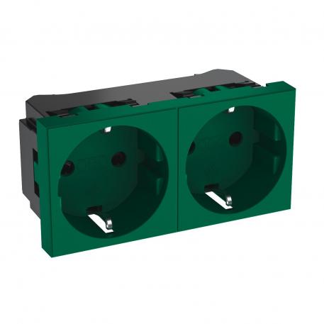 0° socket, protective contact, double 2 | Double 0° | м’ятно-зелений; RAL 6029