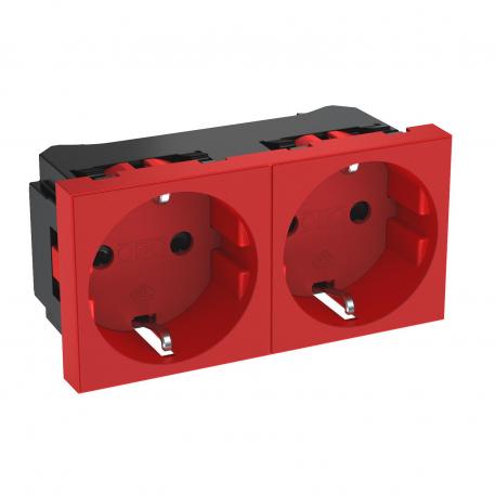 0° socket, protective contact, double 2 | Double 0° | сигнальний червоний; RAL 3001