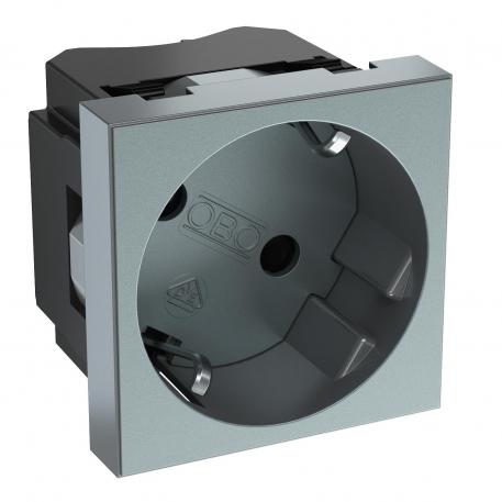 33° socket, protective contact, single 1 | Single 33° | Aluminium painted
