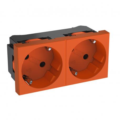 33° socket, protective contact, double 2 | Double 33° | Pure orange; RAL 2004