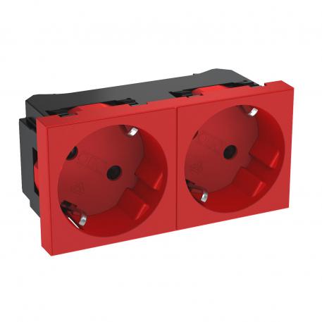 33° socket, protective contact, double 2 | Double 33° | Signal red; RAL 3001