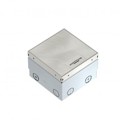 UDHOME2 floor socket, without floor covering recess, freely equippable, stainless steel, decorative plate: angelhair