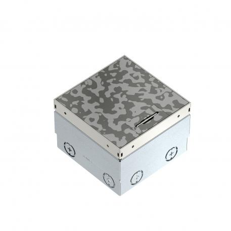 UDHOME2 floor socket, without floor covering recess, freely equippable, stainless steel, decorative plate: spots