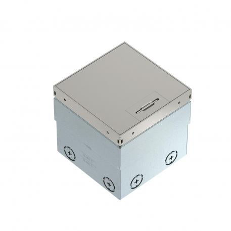 UDHOME2 floor socket, with cord outlet, without floor covering recess, 2x VDE, stainless steel