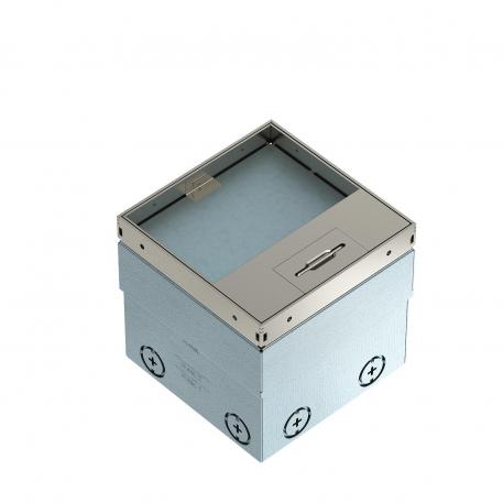 UDHOME2 floor socket, with cord outlet, with floor covering recess, unequipped, stainless steel