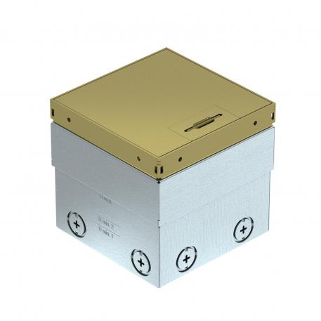 UDHOME2 floor socket, with cord outlet, without floor covering recess, unequipped, brass