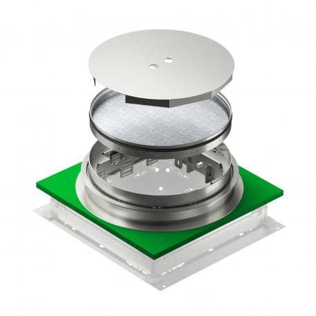 Height-adjustable, decouplable cassette for inspection opening, stainless steel